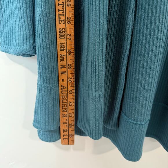 Athleta Women's Harmony Pose Cardigan Sweater Hooded Duster Wrap Blue Small - Picture 8 of 8